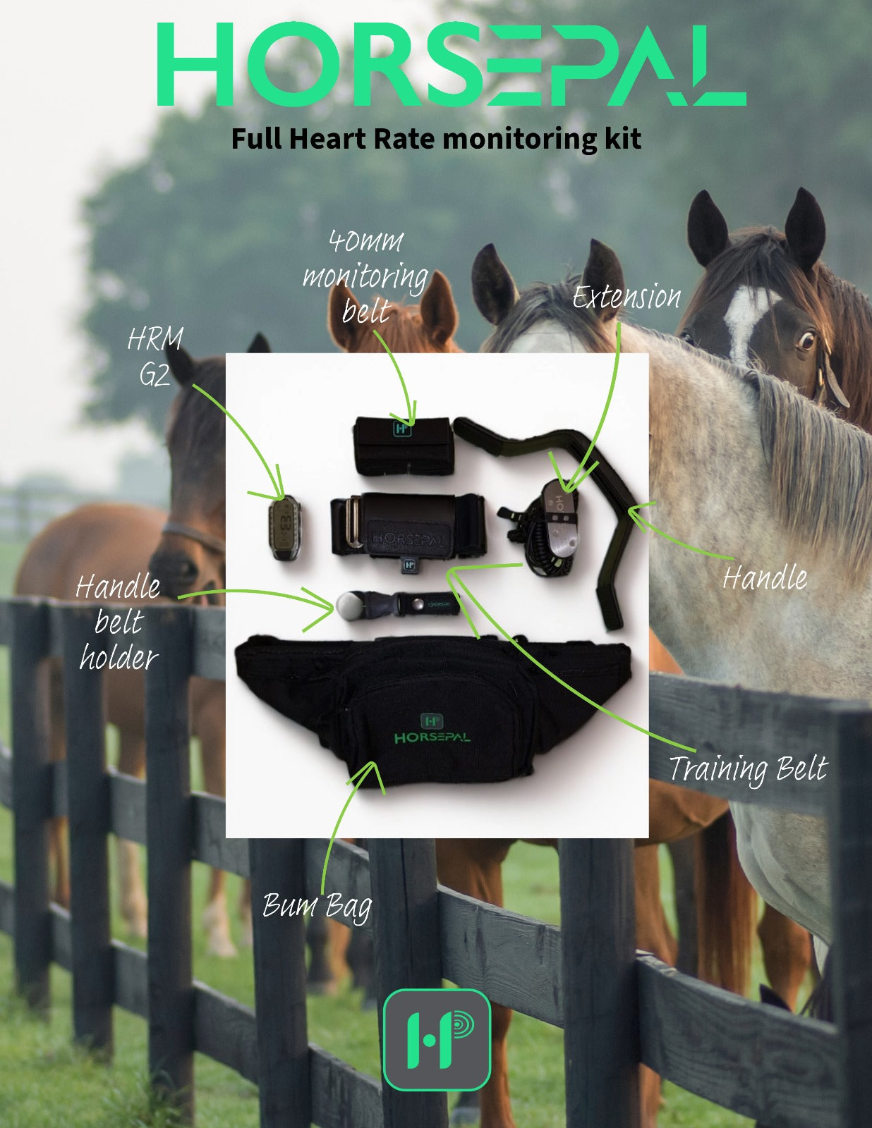 Horsepal Heart Rate Monitor G2 Full Kit - Strapping & Riding