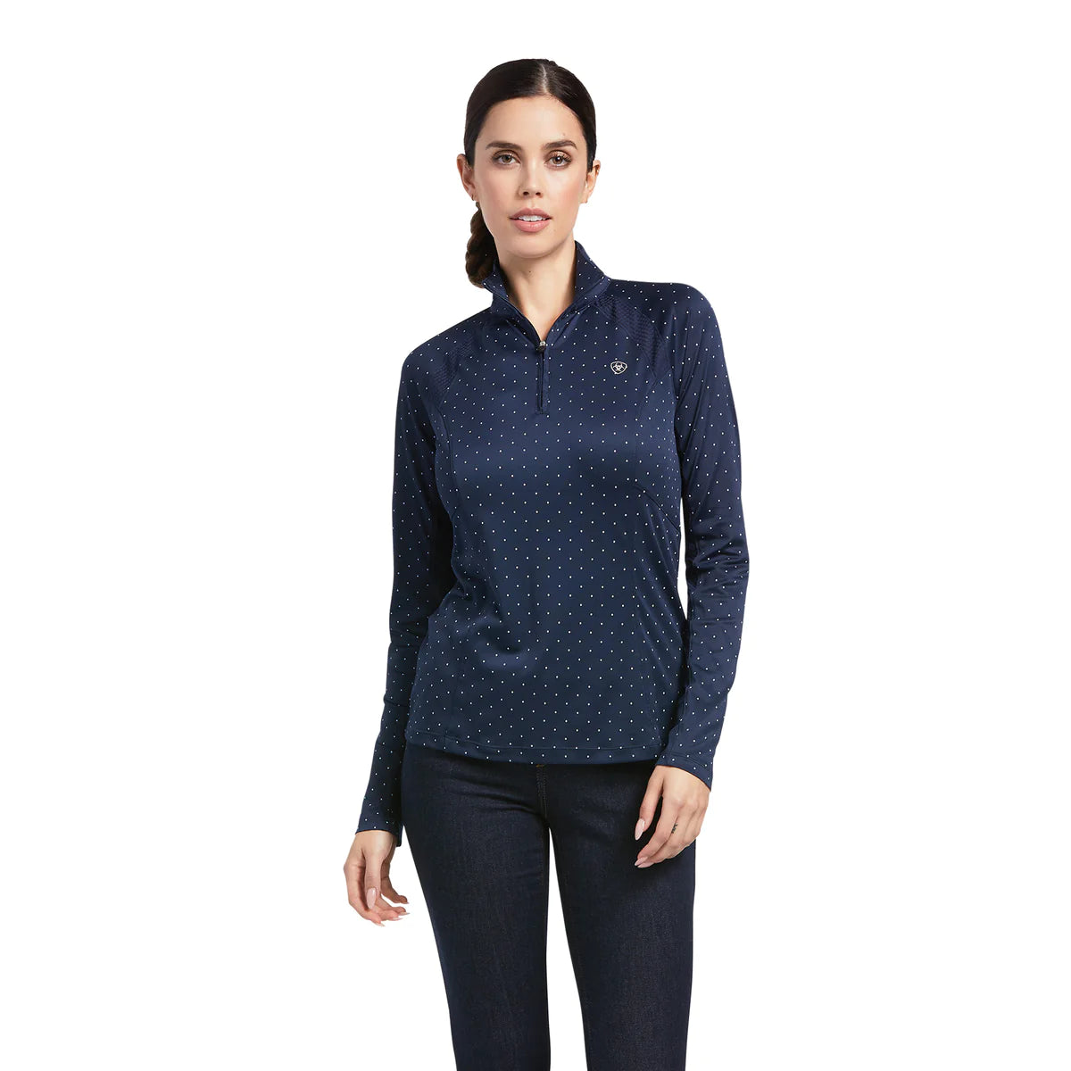 Ariat Sunstopper 2.0 1/4 Zip Navy Dot