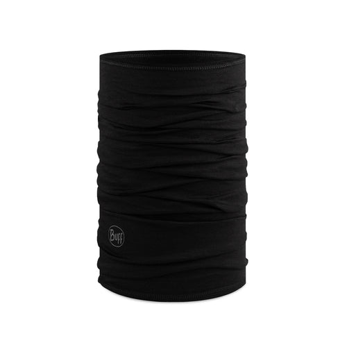 Buff Merino Lightweight Neckwear in Solid Black