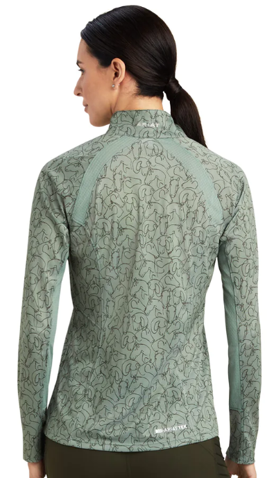 Ariat Sunstopper 2.0 1/4 Zip Hedge Green Horse